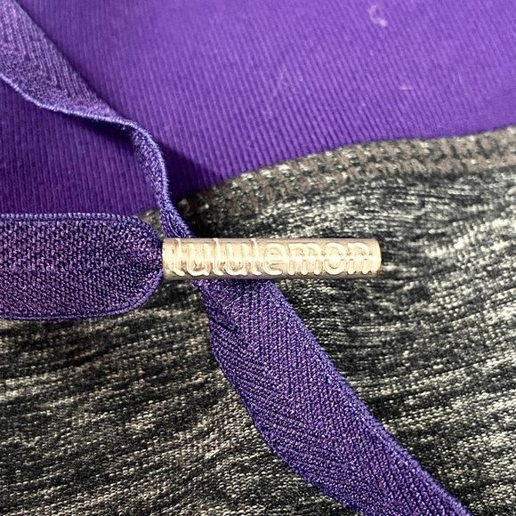 Lululemon Relaxed Fit Crop Purple / Heathered Black Sz 4 - Picture 6 of 10